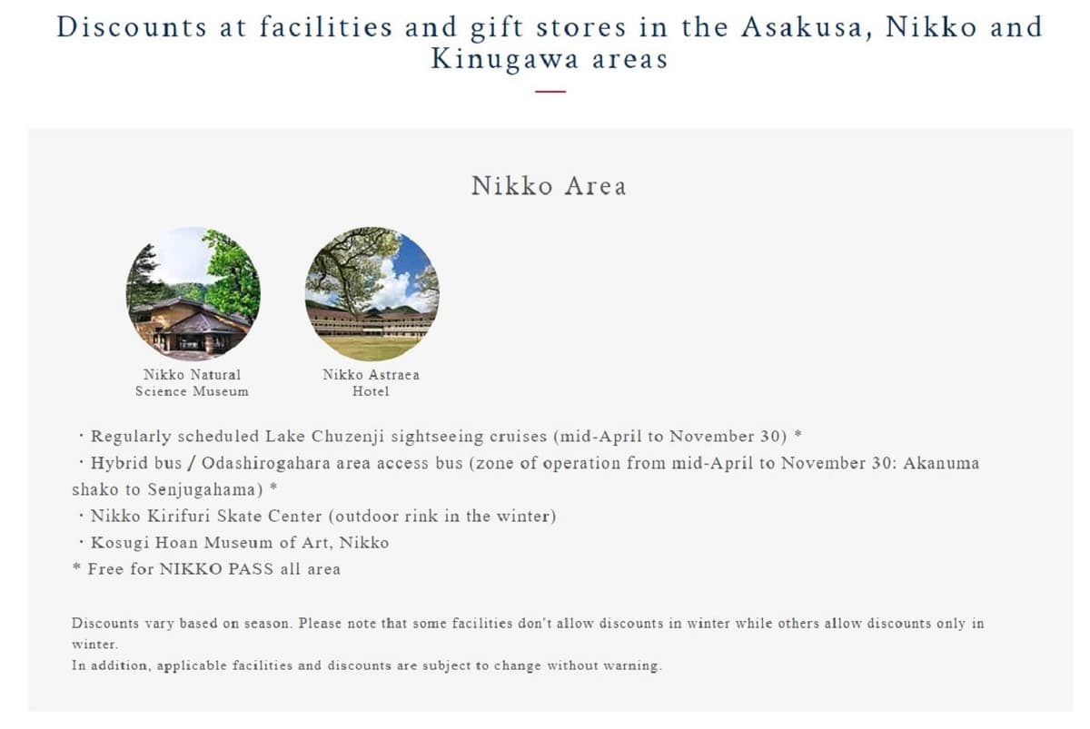 Nikko Pass All Area