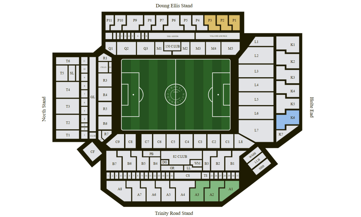 Aston Villa FC Premier League Football Match Ticket at Villa Park Stadium