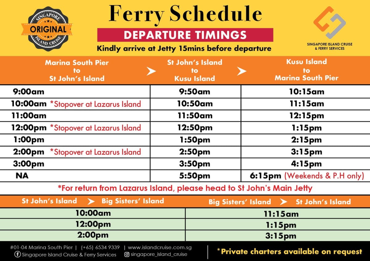 Singapore Island Cruise - St. John's Island, Lazarus Island, and Kusu Island by Ferry