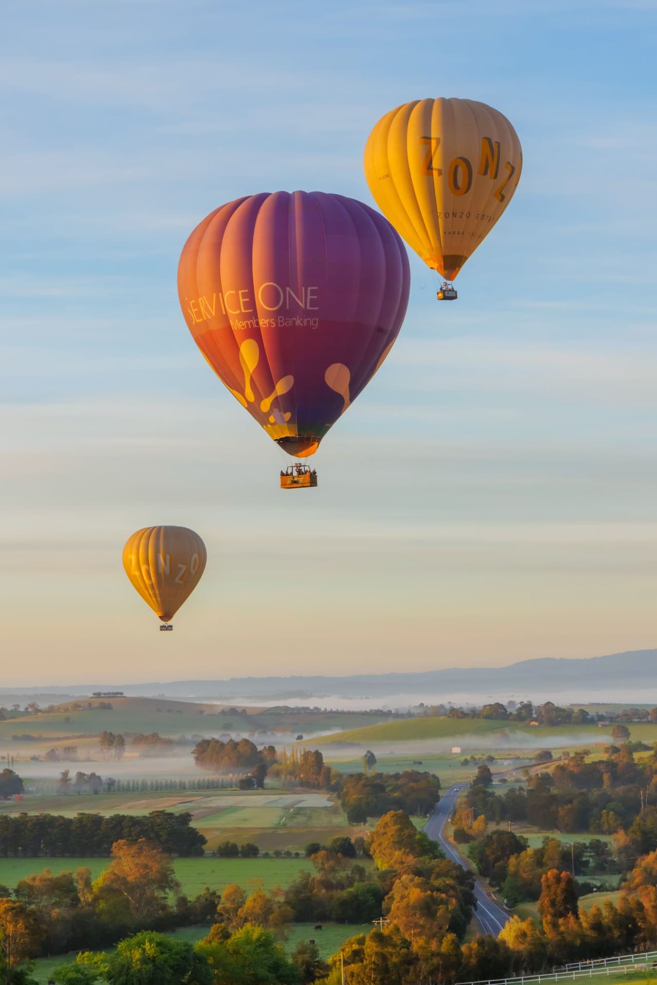 Sunrise Hot Air Balloon Flight over Yarra Valley with Photos