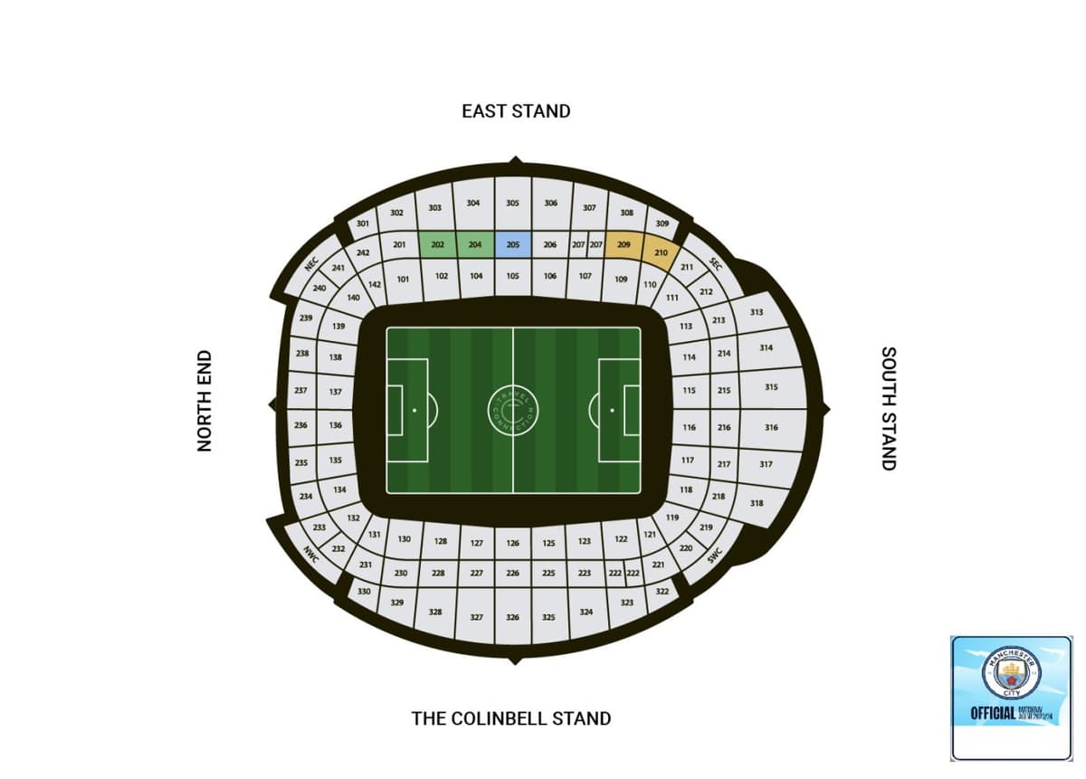 Manchester City FC Premier League Football Match Ticket at Etihad Stadium