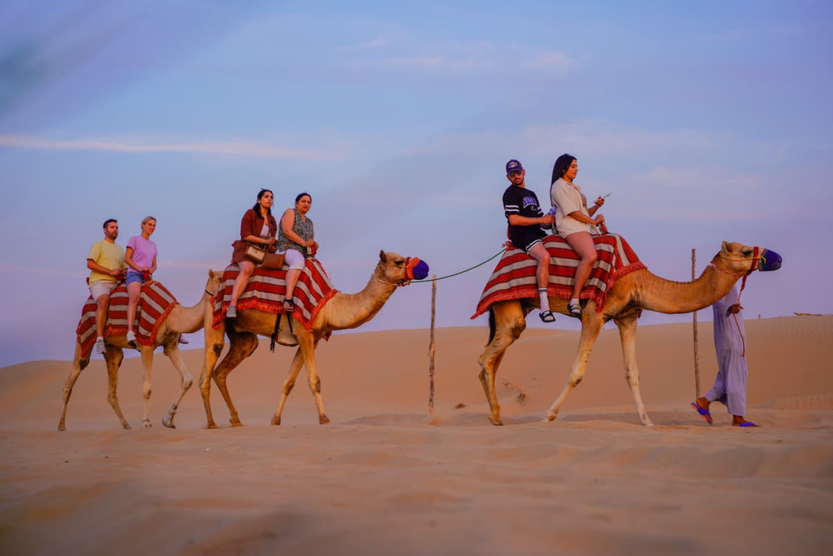Dubai Red Dunes Desert Safari Tour with Camel Ride and Buffet Dinner at Al Khayma Camp