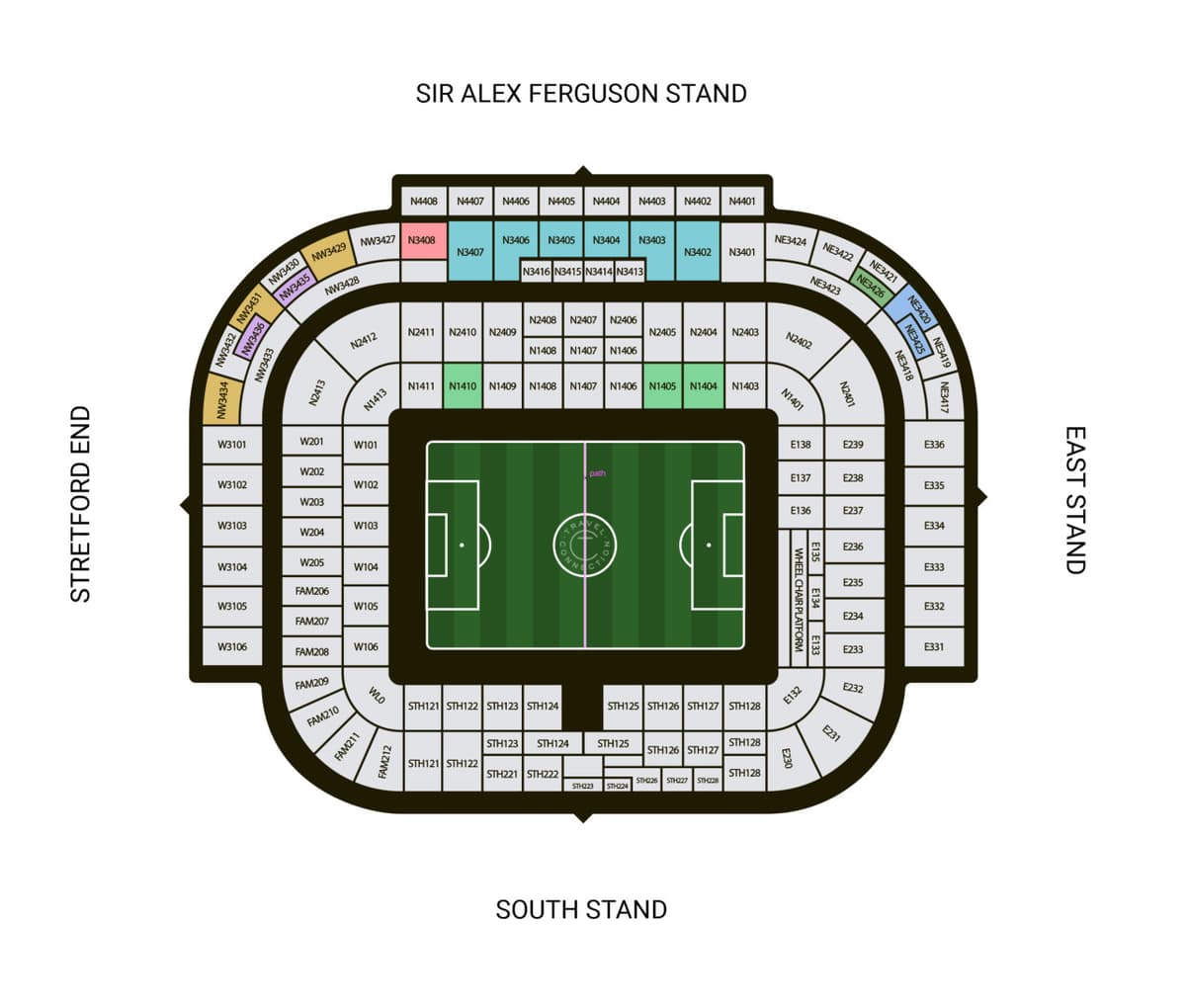 Manchester United FC Premier League Football Match Ticket at Old Trafford Stadium