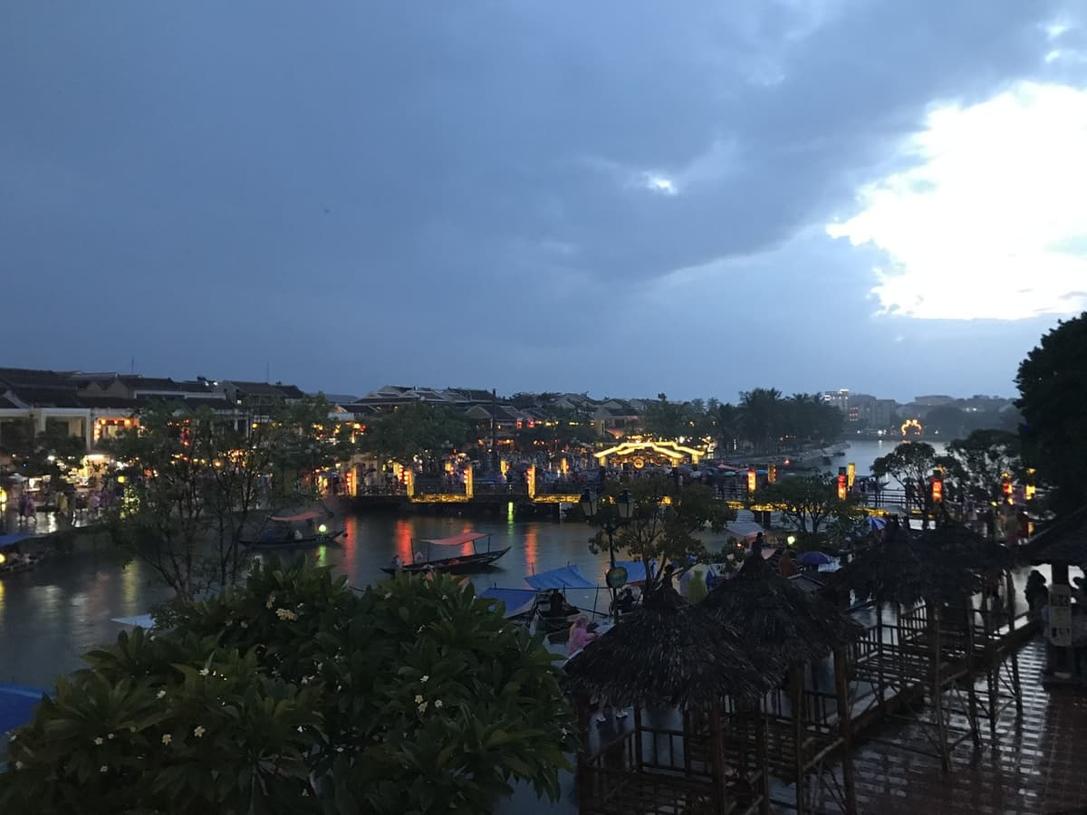 Hoai River Evening Boat Ride with Lantern Experience